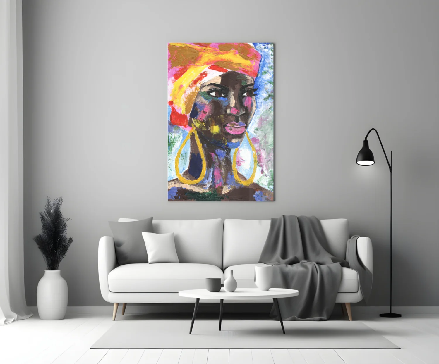 Woman with Earrings Glass Wall Art - Image 4