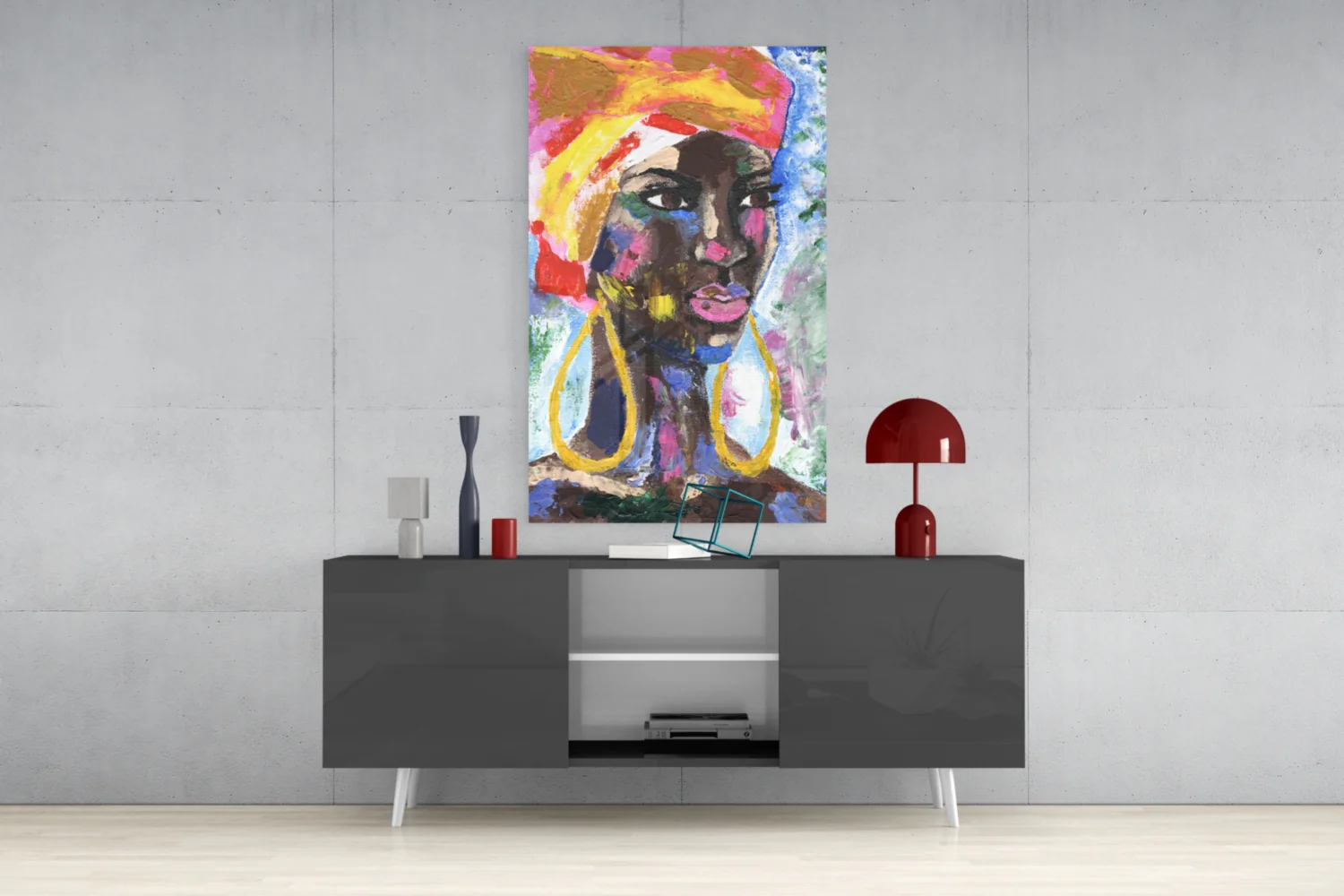 Woman with Earrings Glass Wall Art - Image 9