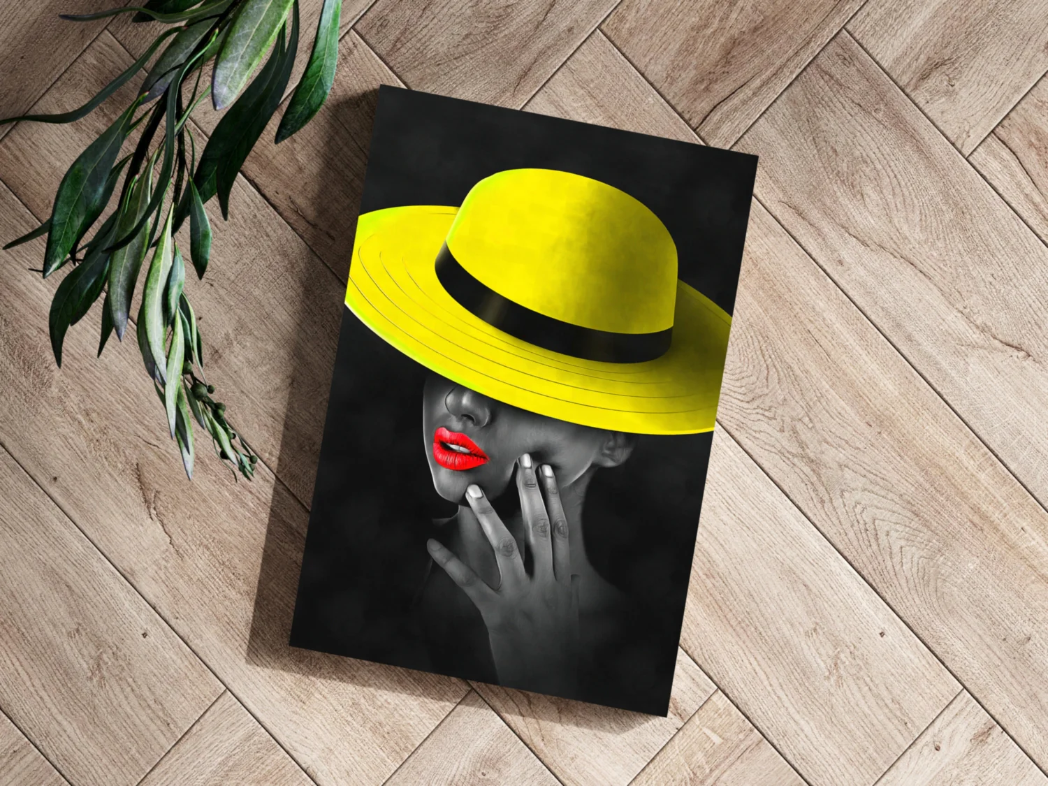 Woman with Yellow Hat Aluminum Print - Image 3
