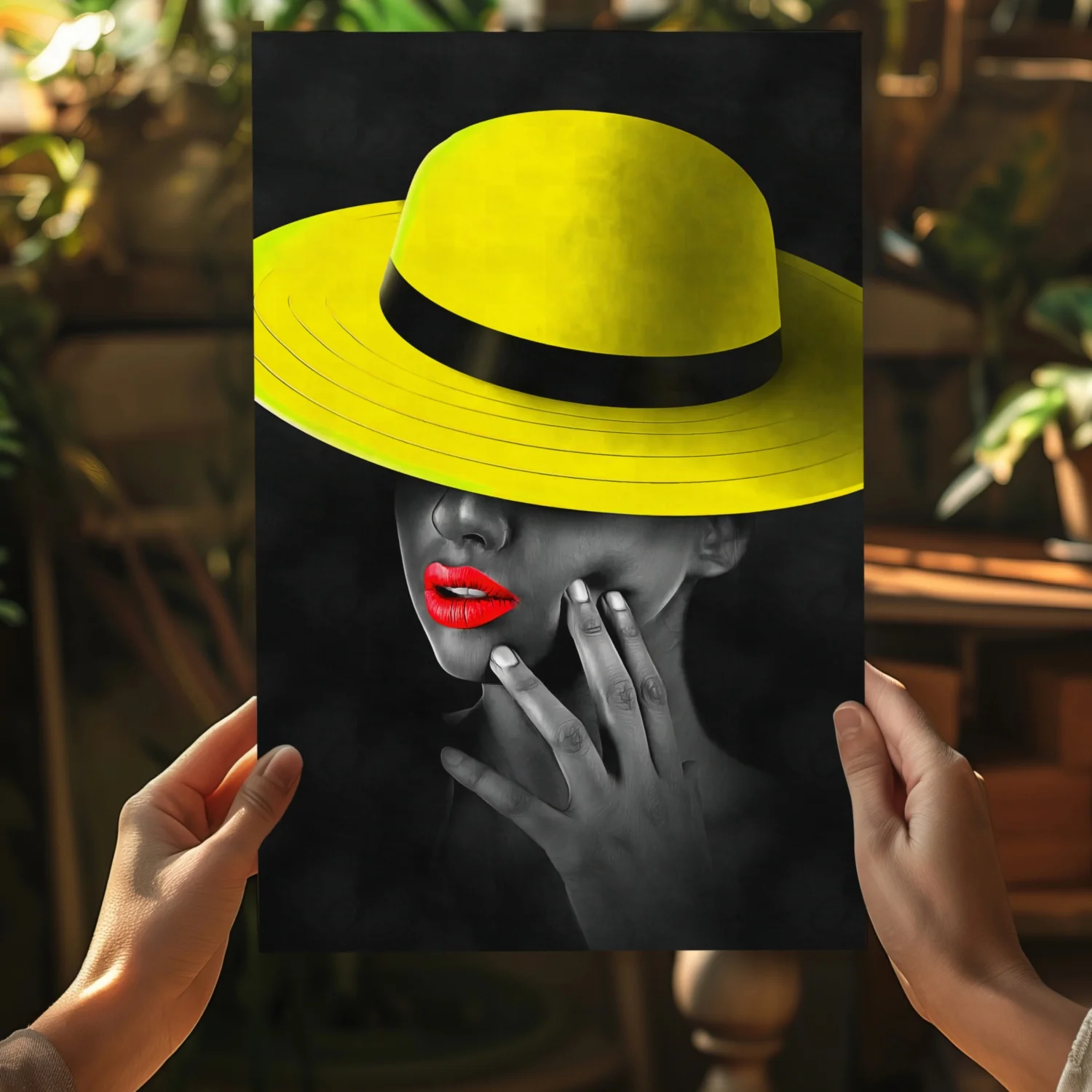 Woman with Yellow Hat Aluminum Print - Image 5