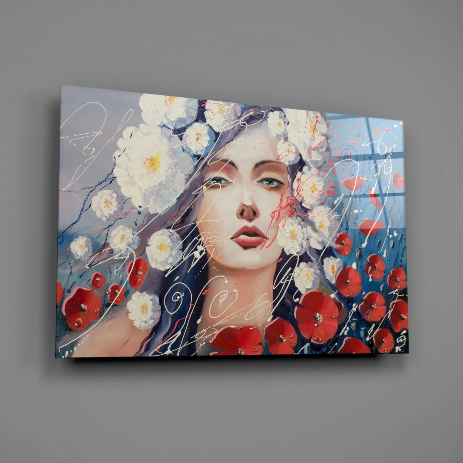 Women and Flowers Glass Wall Art - Image 2