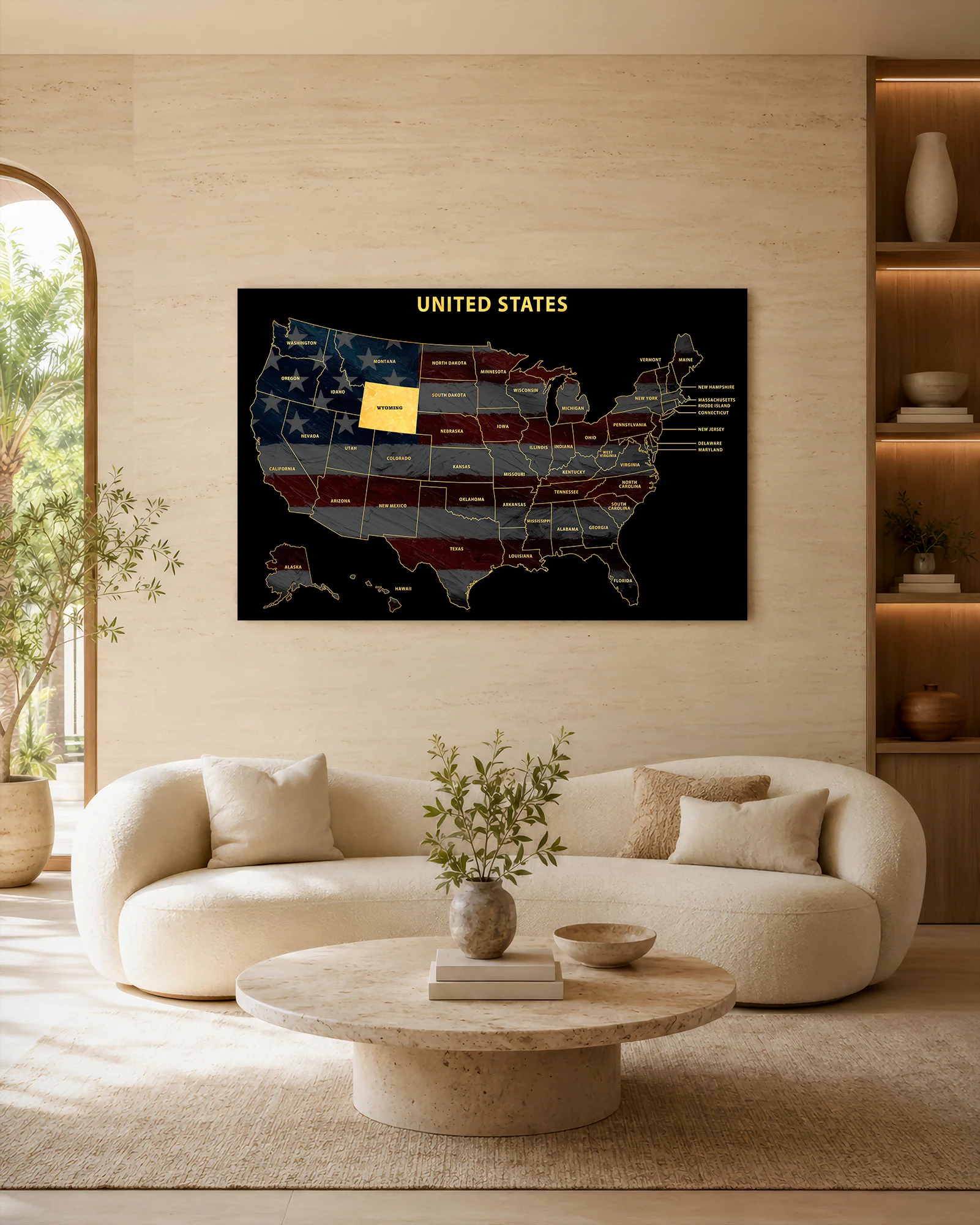 Wyoming State Map — Haptic 3D Embossed Metal Wall Art - Image 6