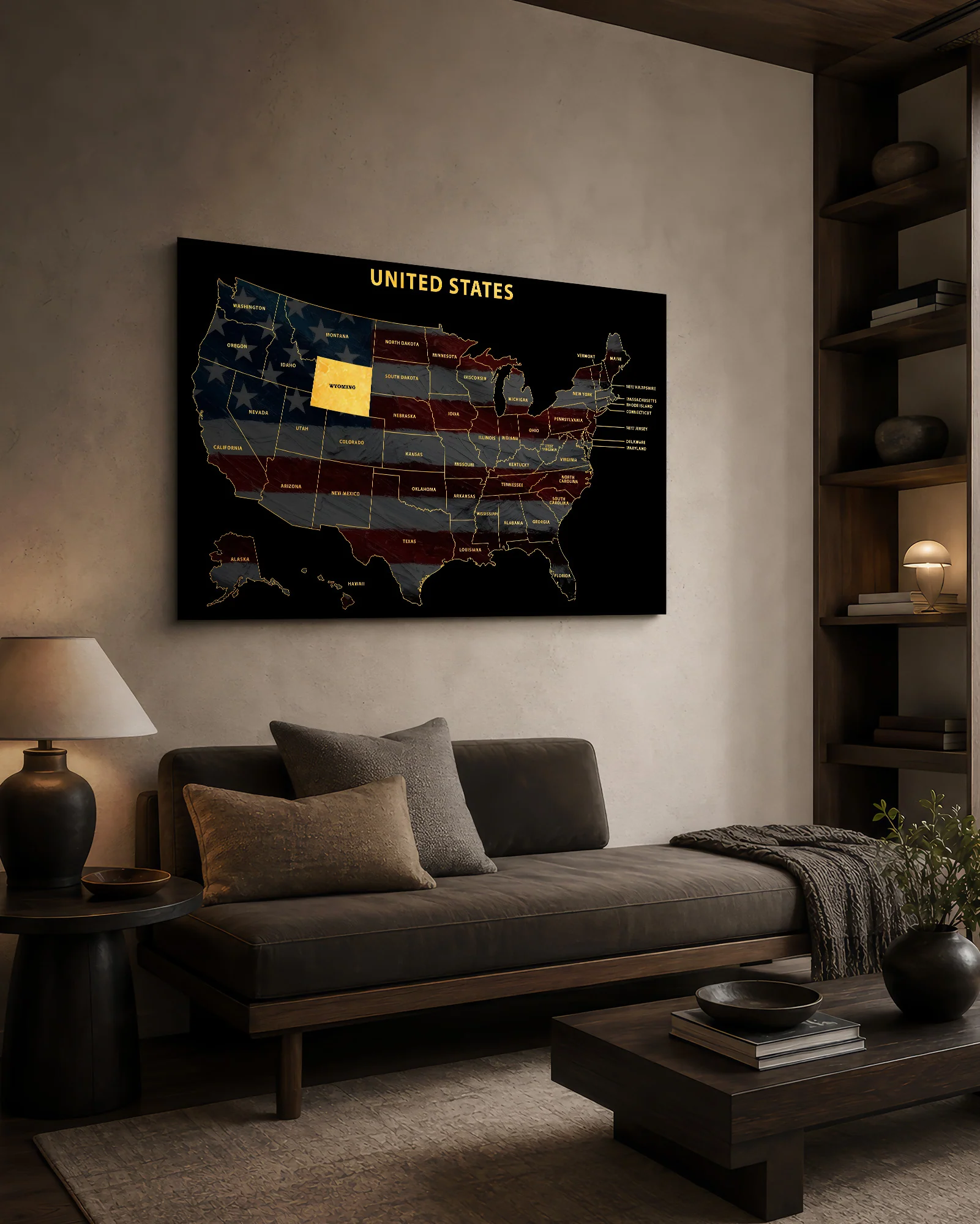 Wyoming State Map — Haptic 3D Embossed Metal Wall Art - Image 7