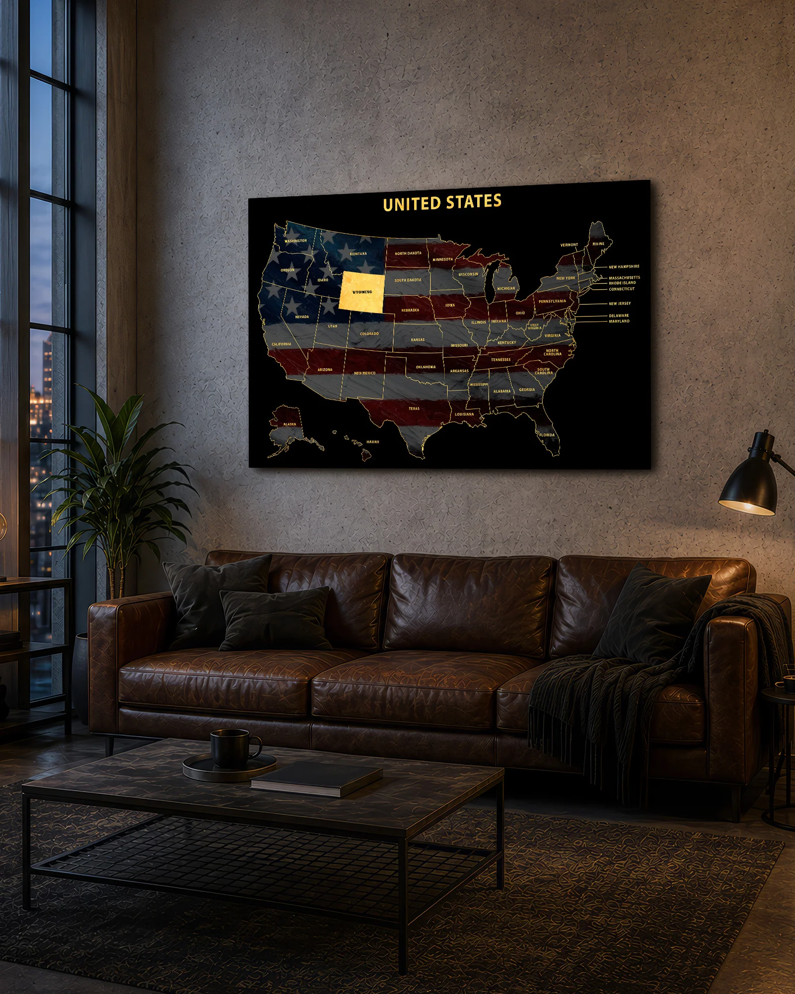 Wyoming State Map — Haptic 3D Embossed Metal Wall Art - Image 9