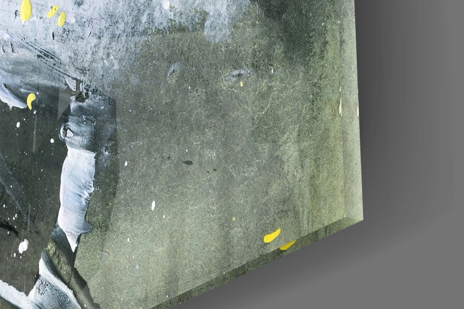 Yellow Accent Ink Splash Glass Wall Art - Image 7