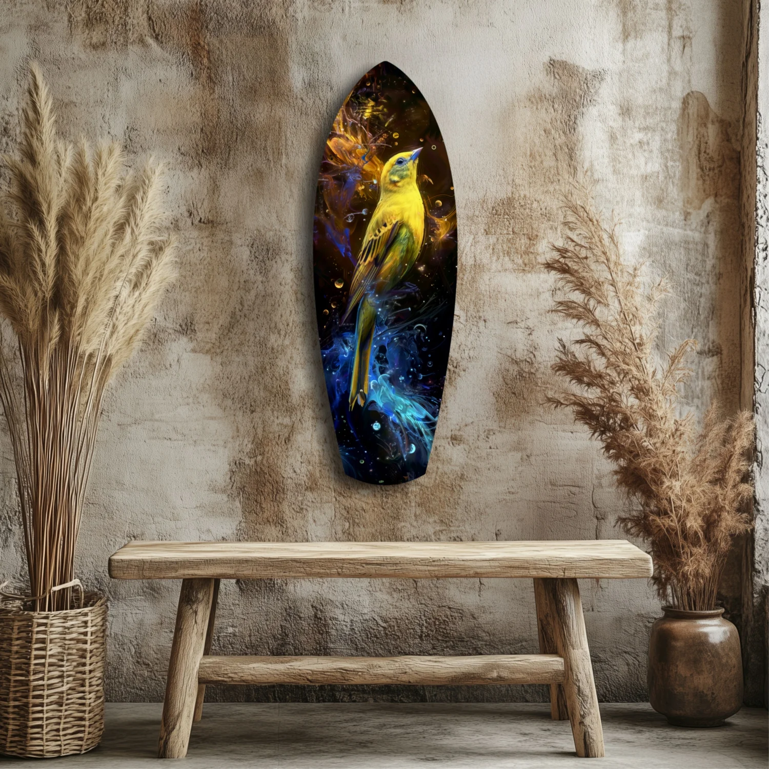 Yellow Bird Glass Wall Art - Image 3
