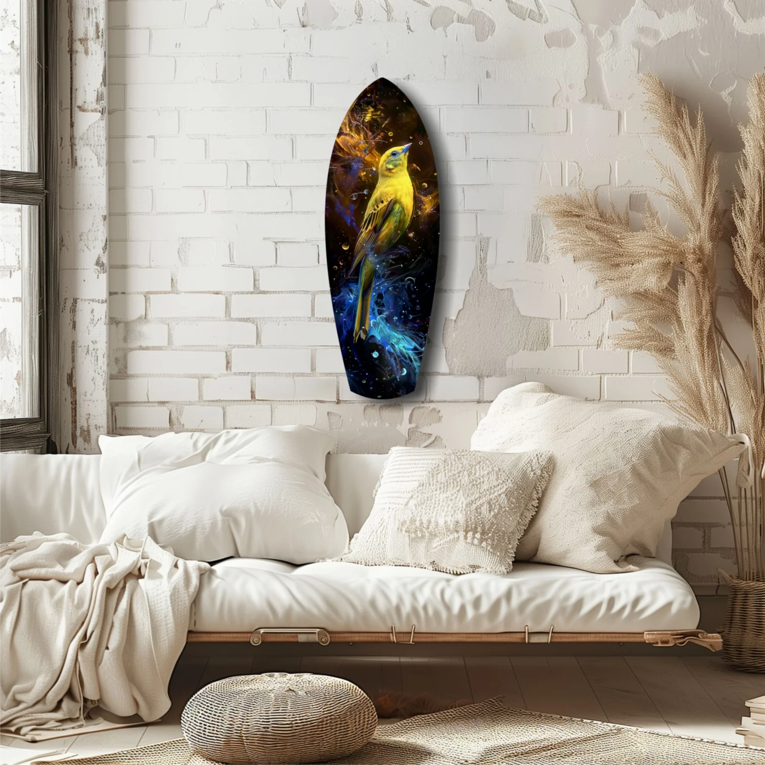 Yellow Bird Glass Wall Art - Image 6