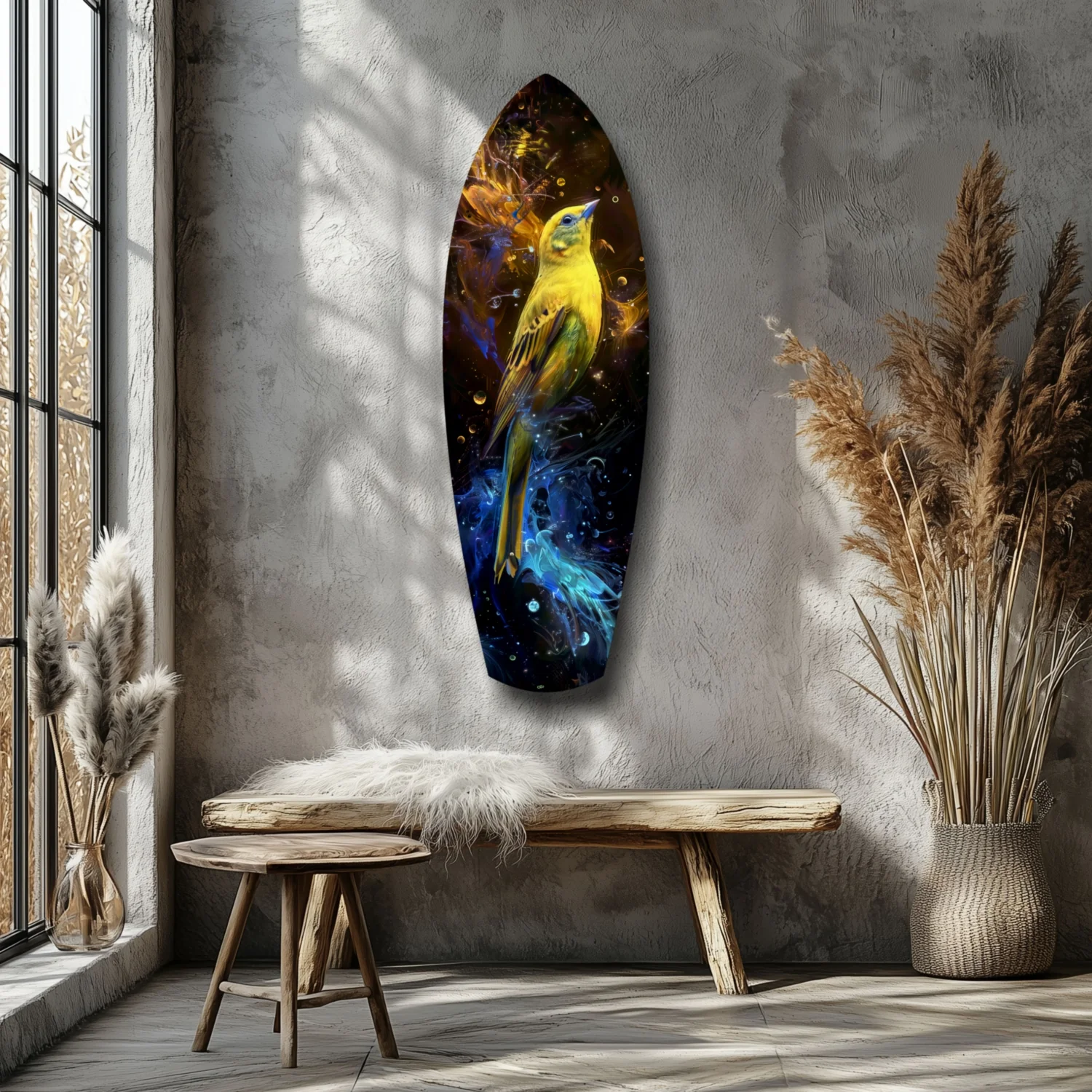 Yellow Bird Glass Wall Art - Image 7