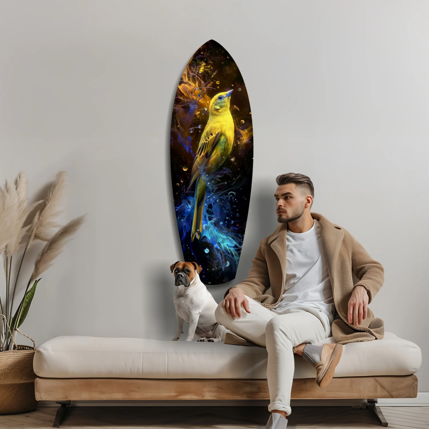 Yellow Bird Glass Wall Art - Image 9