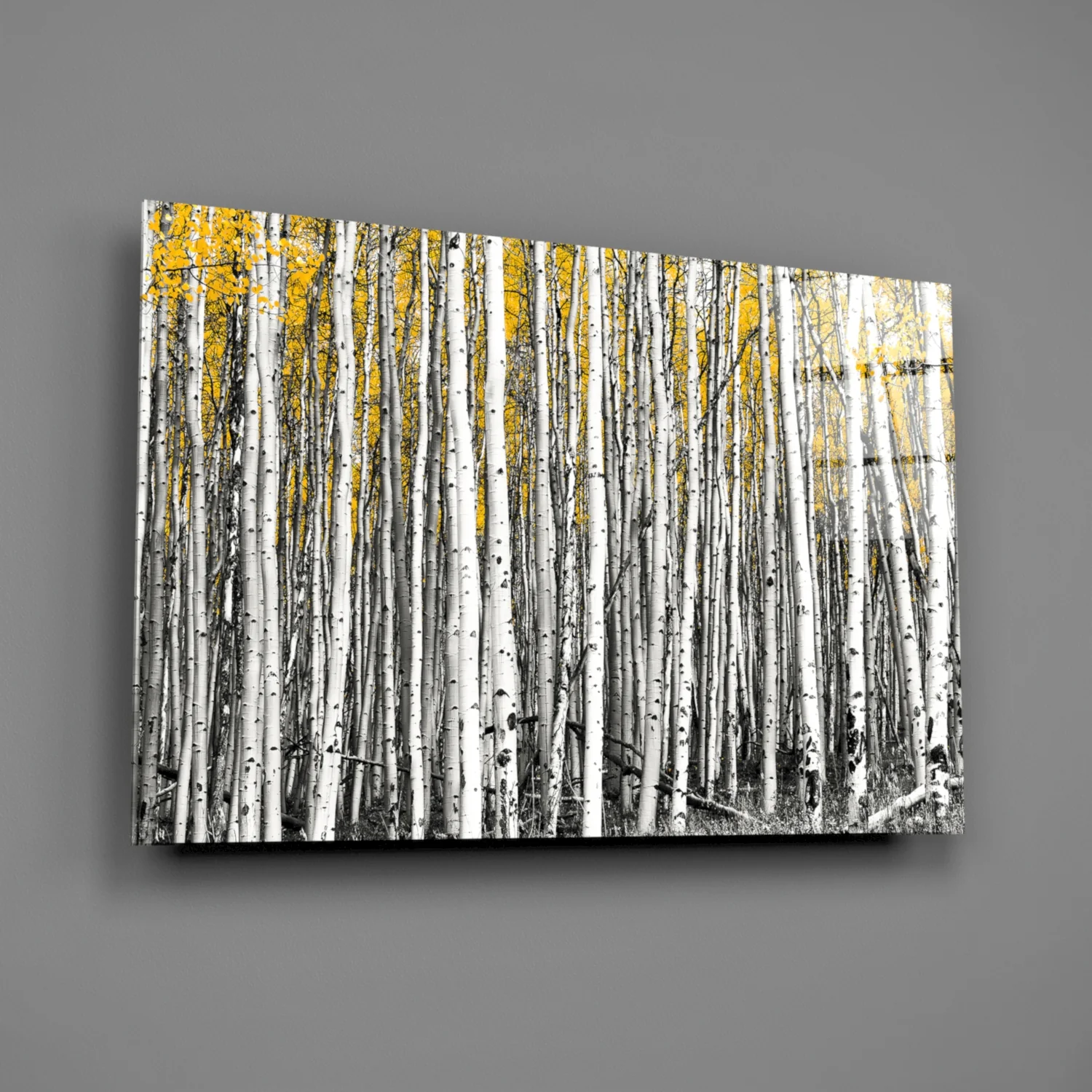 Yellow Forest Glass Wall Art - Image 2