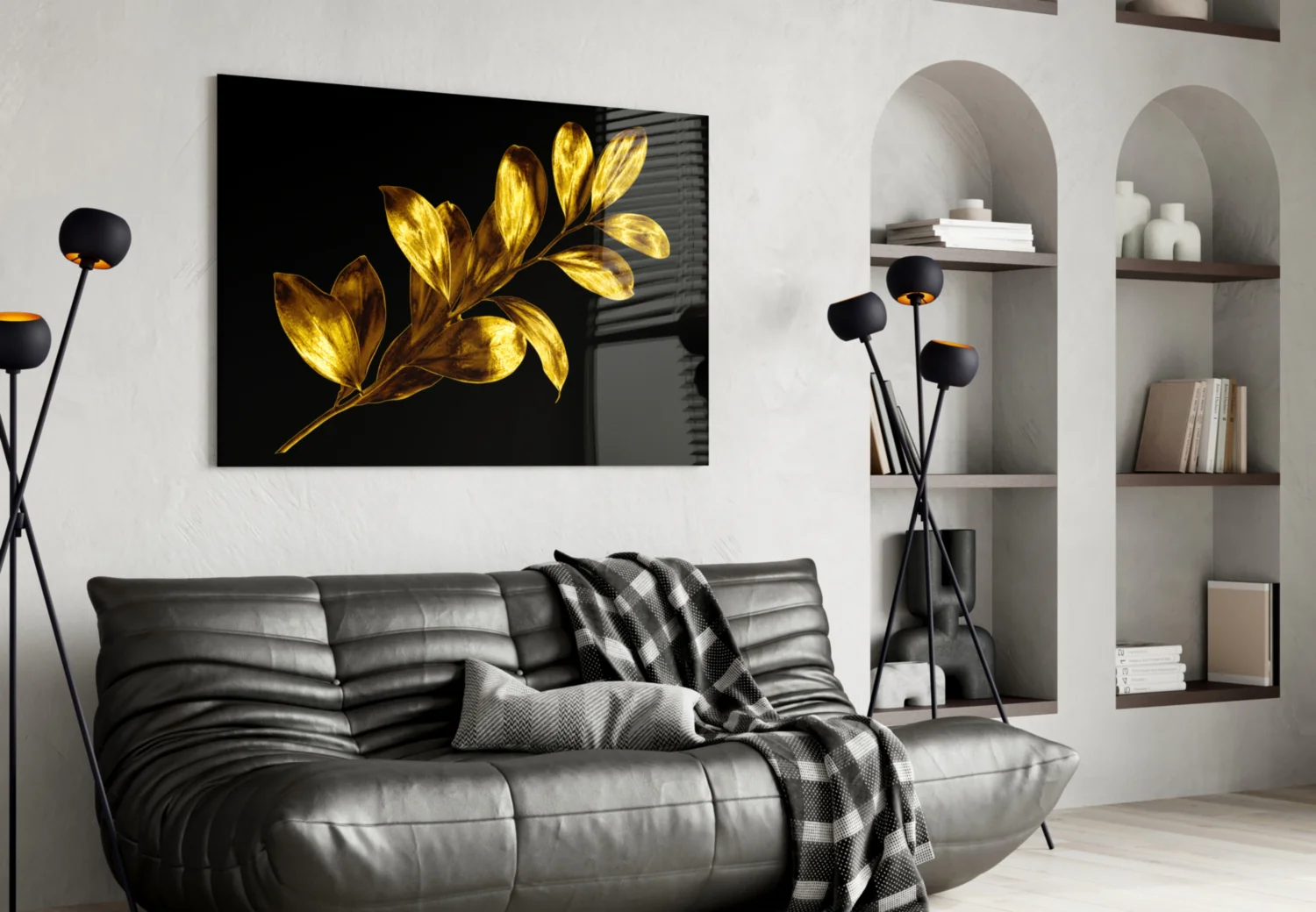 Yellow Leaves Glass Wall Art - Image 4