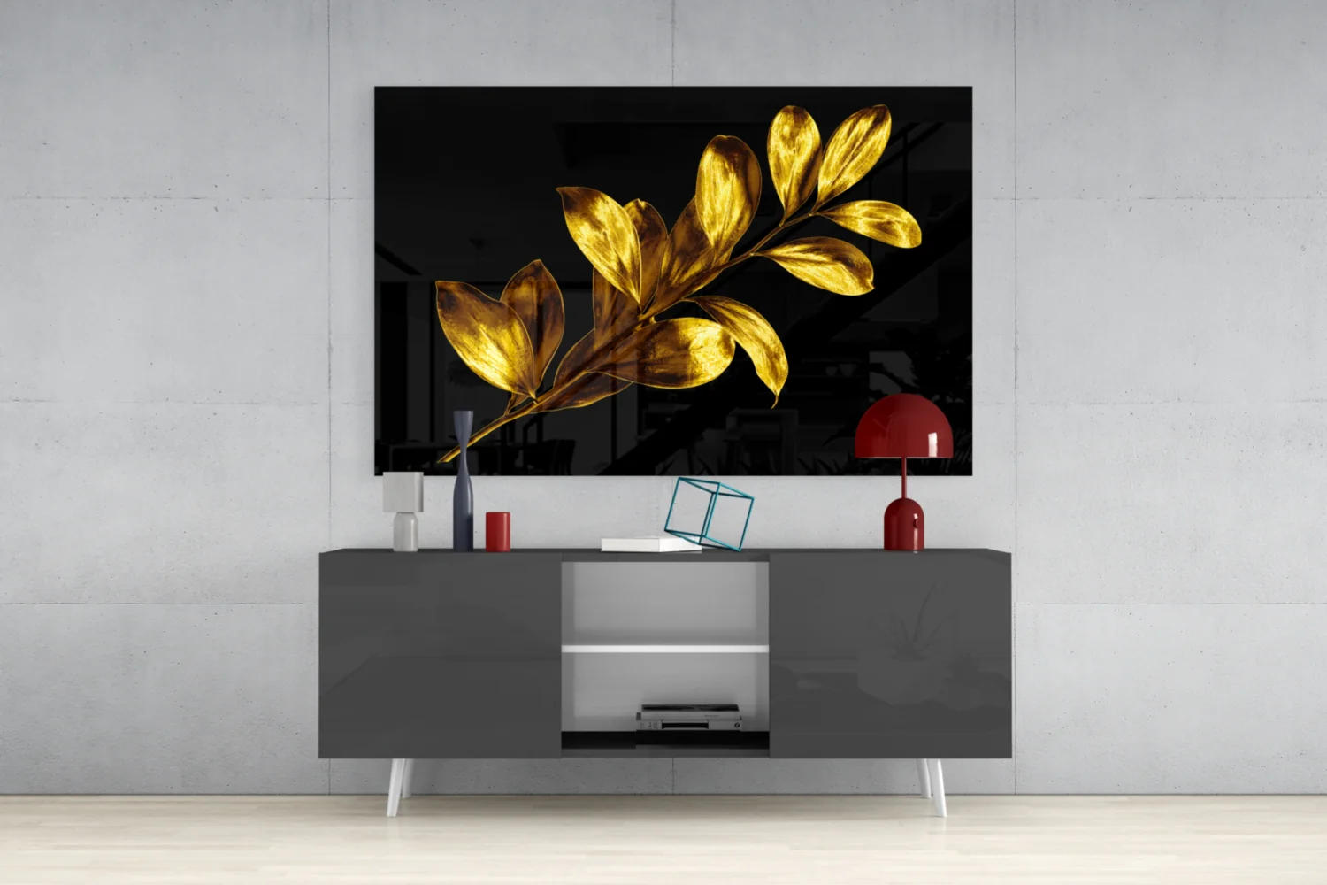 Yellow Leaves Glass Wall Art - Image 8