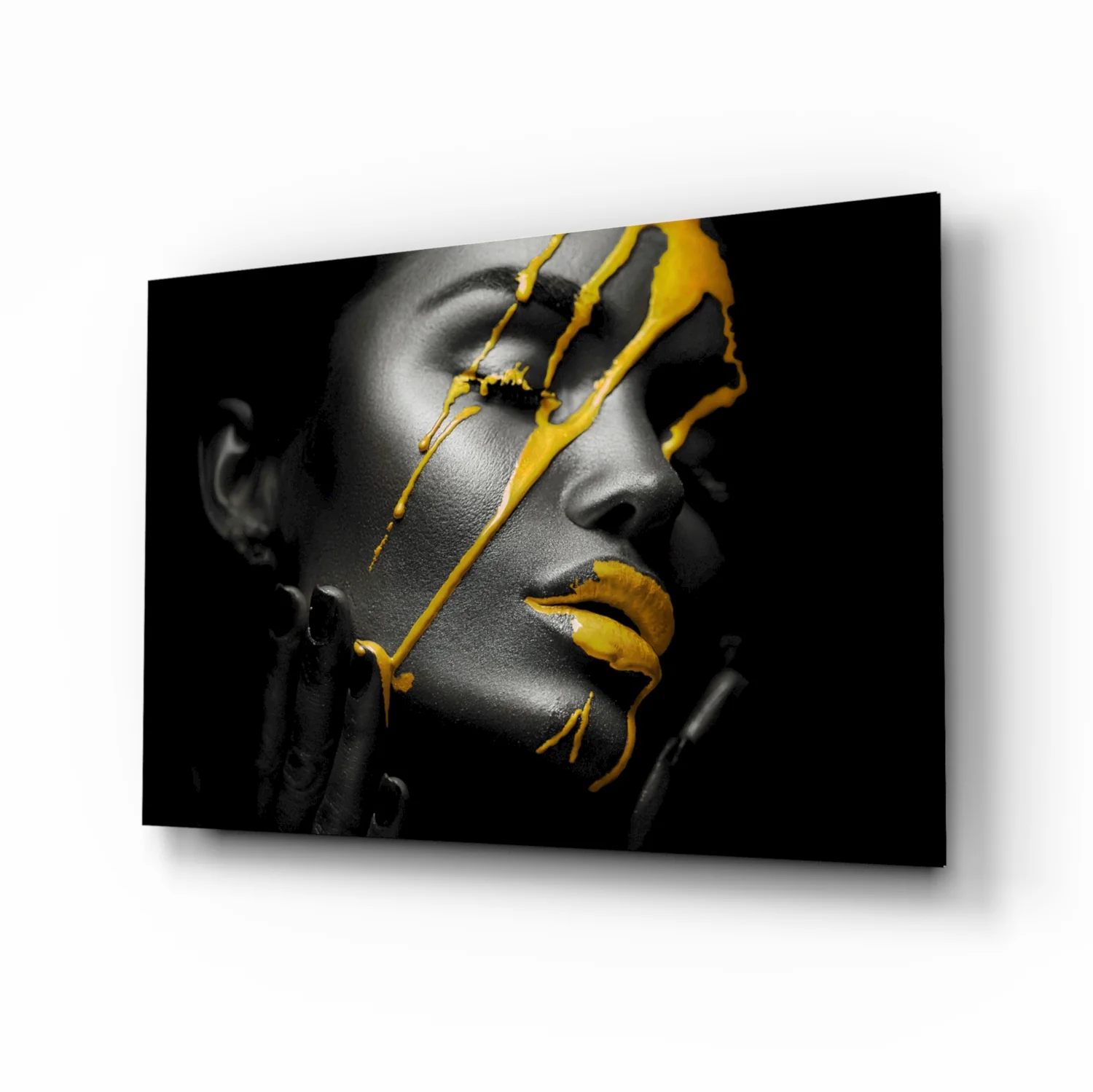 Yellow Paint Glass Art - Image 2