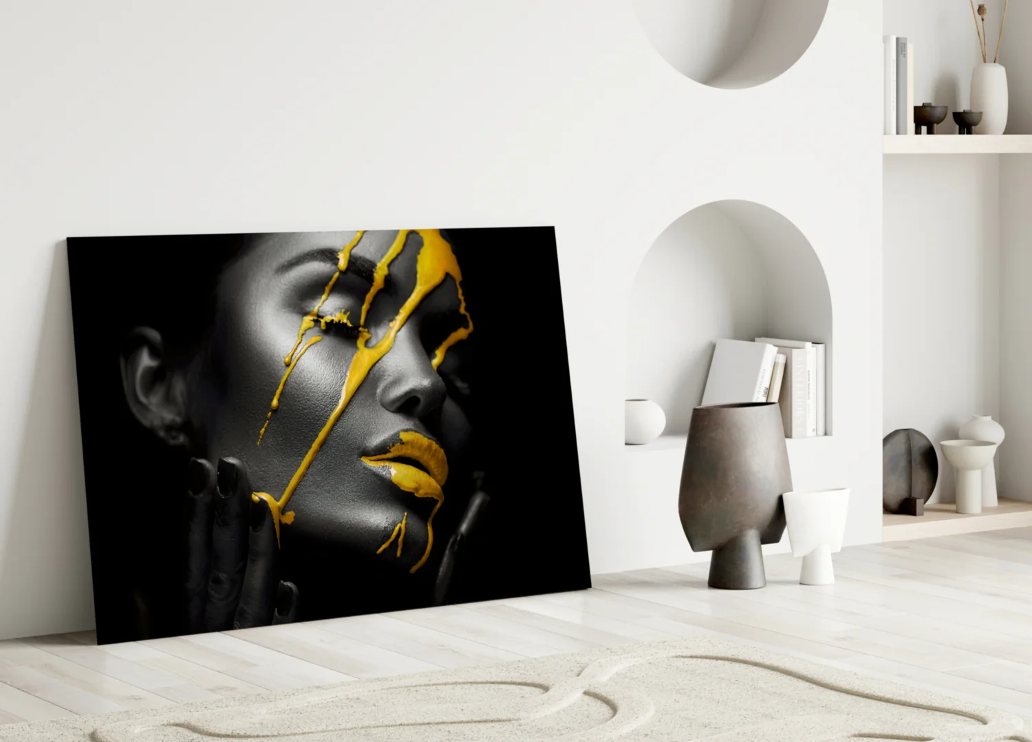 Yellow Paint Glass Art - Image 4