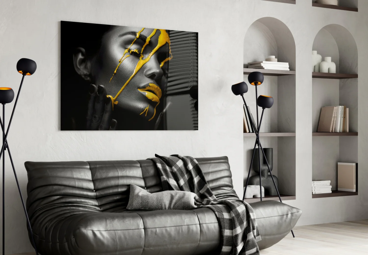 Yellow Paint Glass Art - Image 5