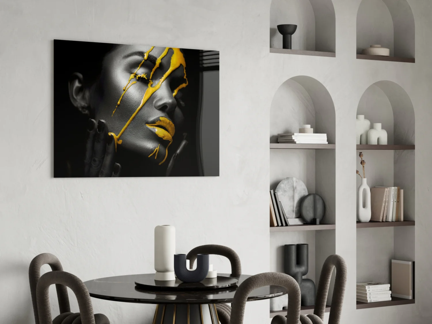 Yellow Paint Glass Art - Image 6