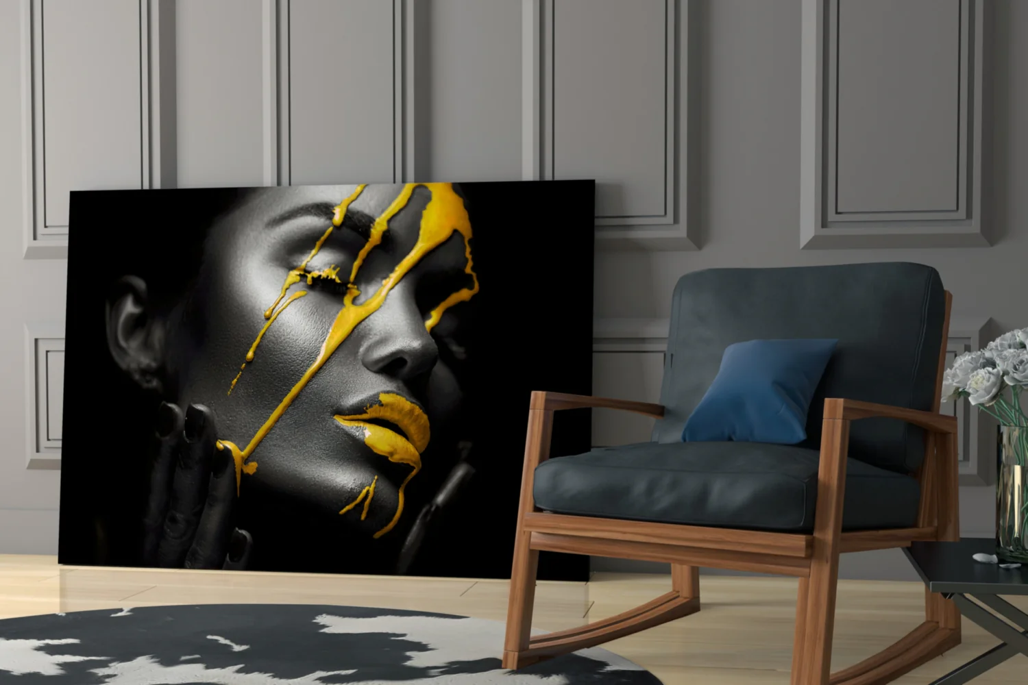 Yellow Paint Glass Art - Image 7