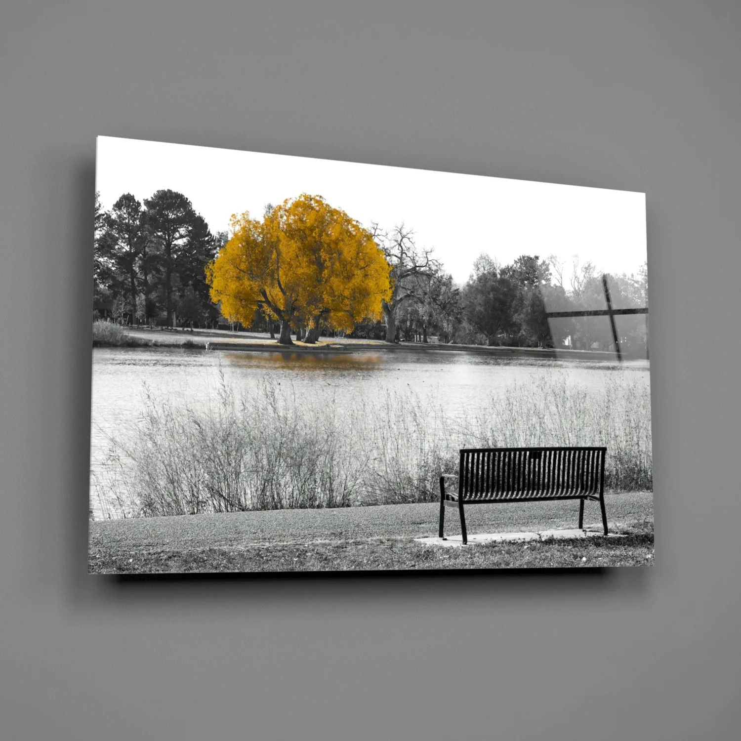 Yellow Tree Glass Wall Art - Image 3