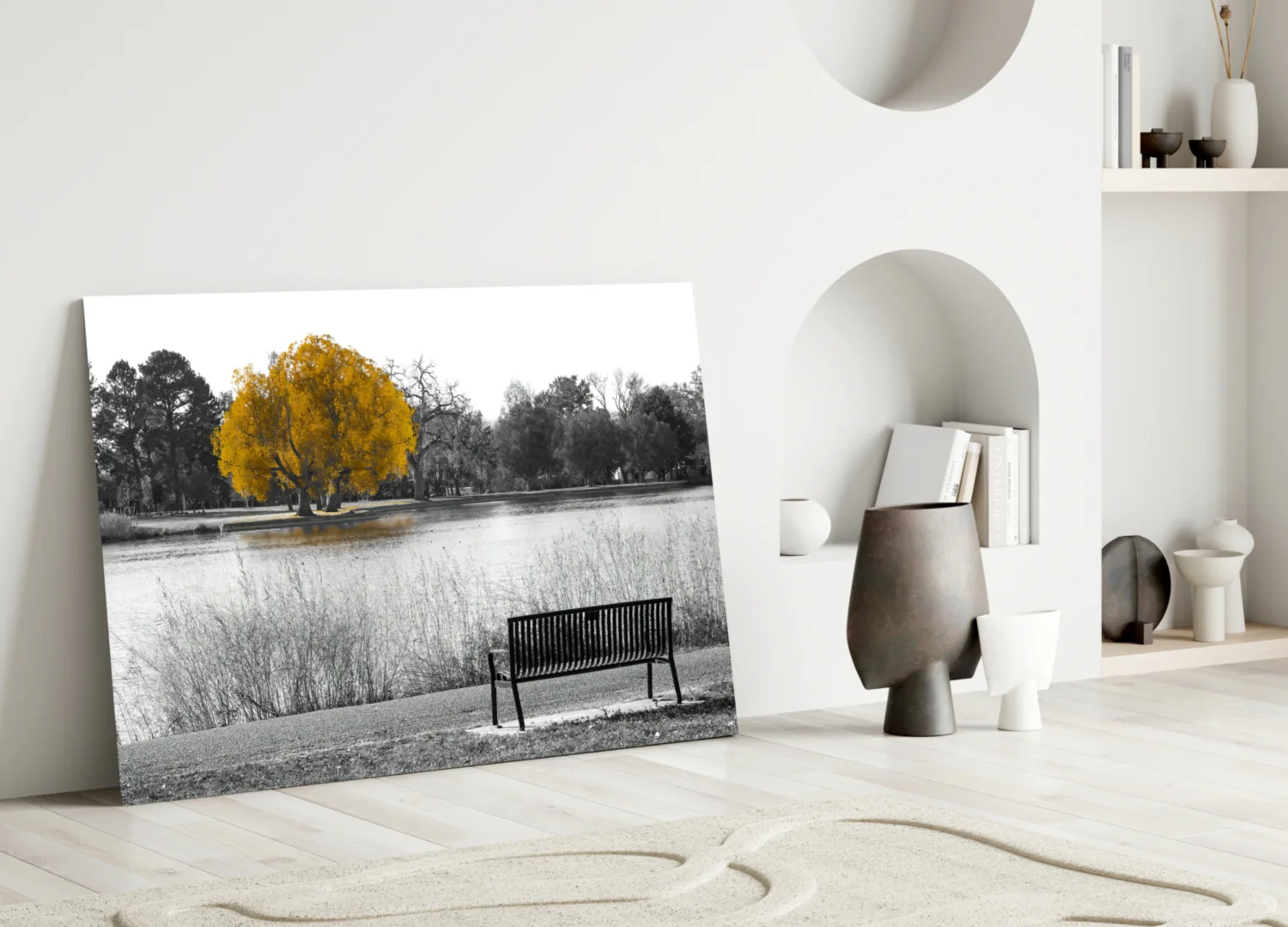 Yellow Tree Glass Wall Art - Image 4