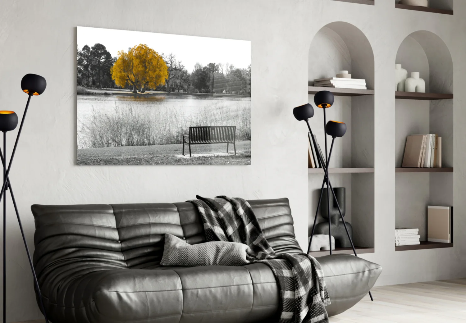 Yellow Tree Glass Wall Art - Image 5