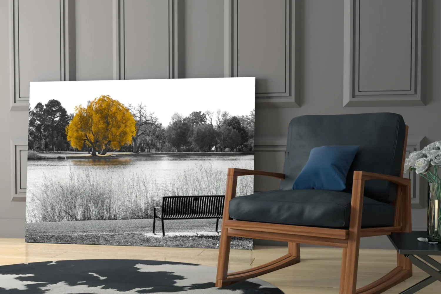 Yellow Tree Glass Wall Art - Image 7