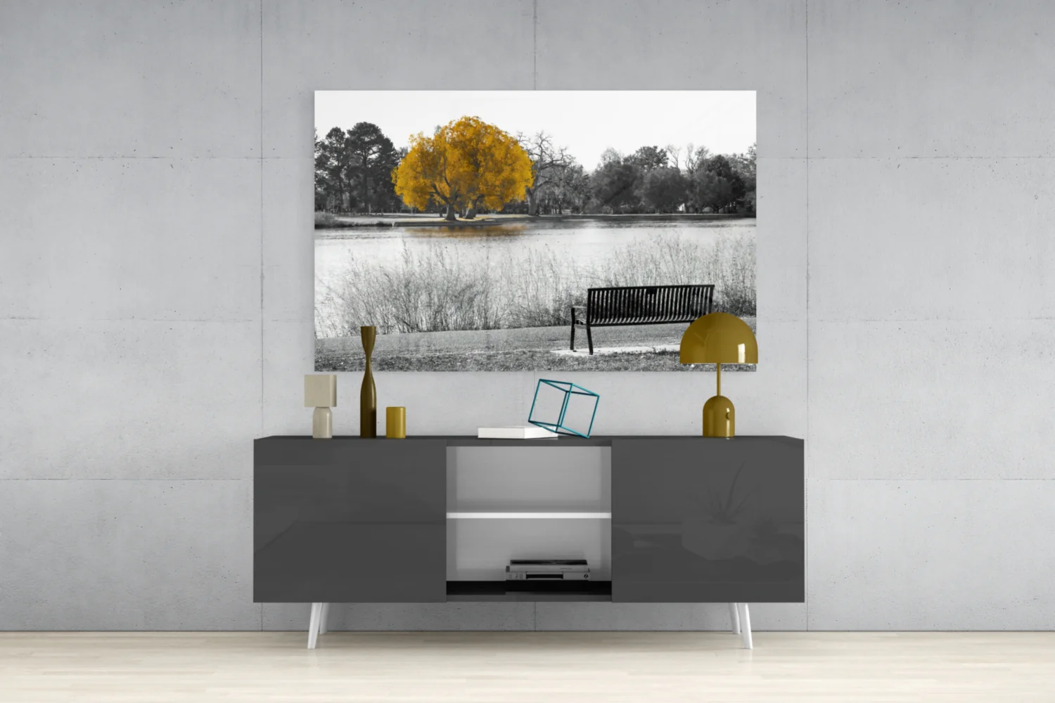 Yellow Tree Glass Wall Art - Image 9