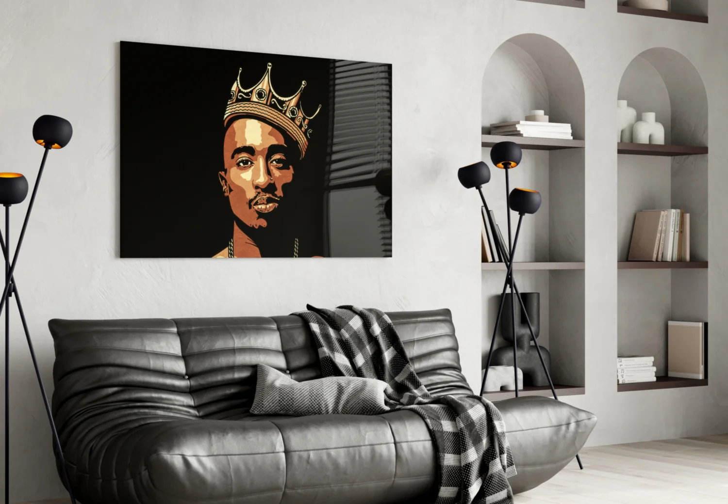 Old School Hip-Hop Portrait Glass Wall Art - Image 5