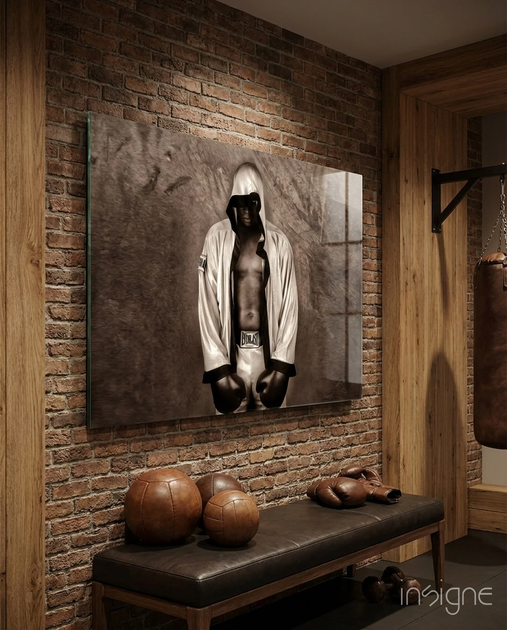 Knockout Boxer Glass Wall Art