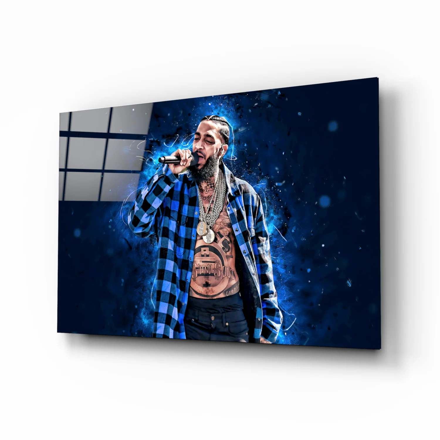Hip-Hop Artist Portrait Glass Wall Art - Image 2