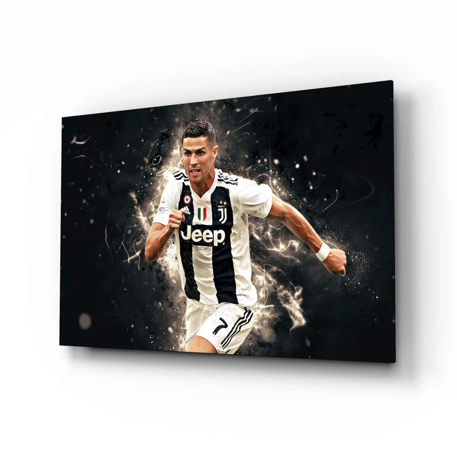 Football Superstar Glass Wall Art