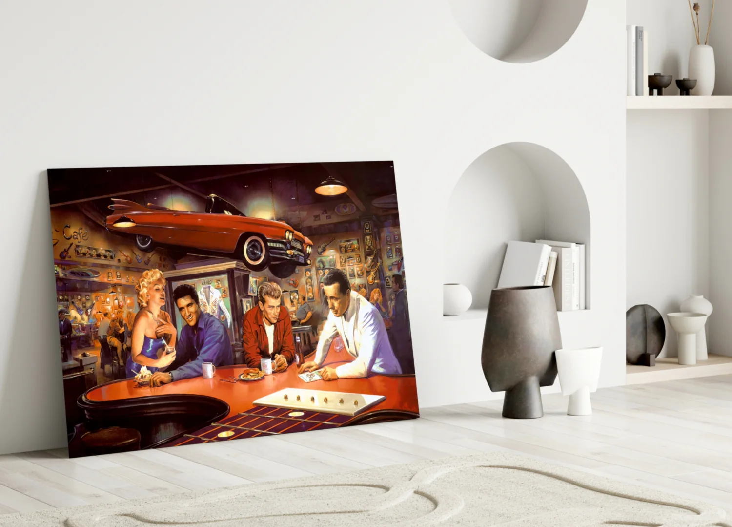 Retro Screen Icons Glass Wall Art - Image 3
