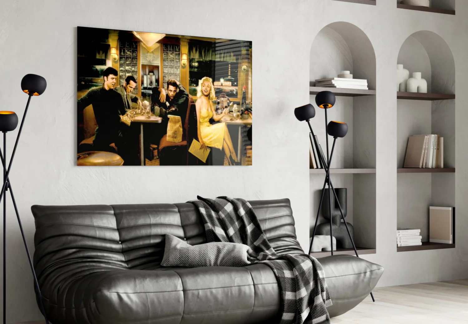 Retro Screen Icons Glass Wall Art - Image 4