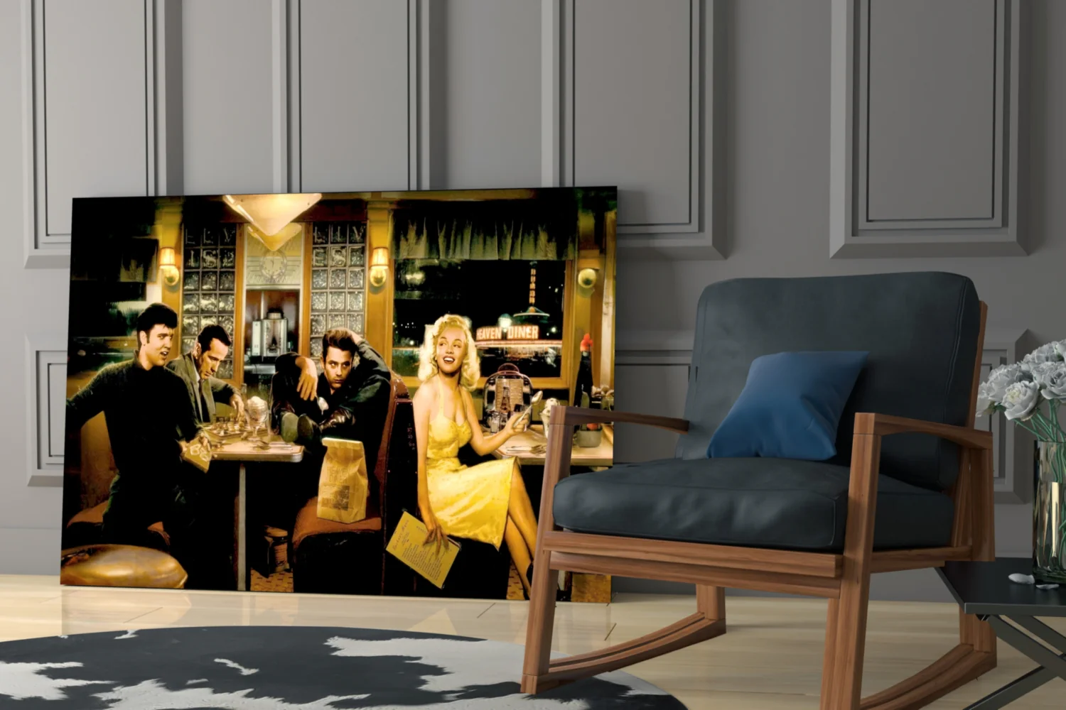 Retro Screen Icons Glass Wall Art - Image 6