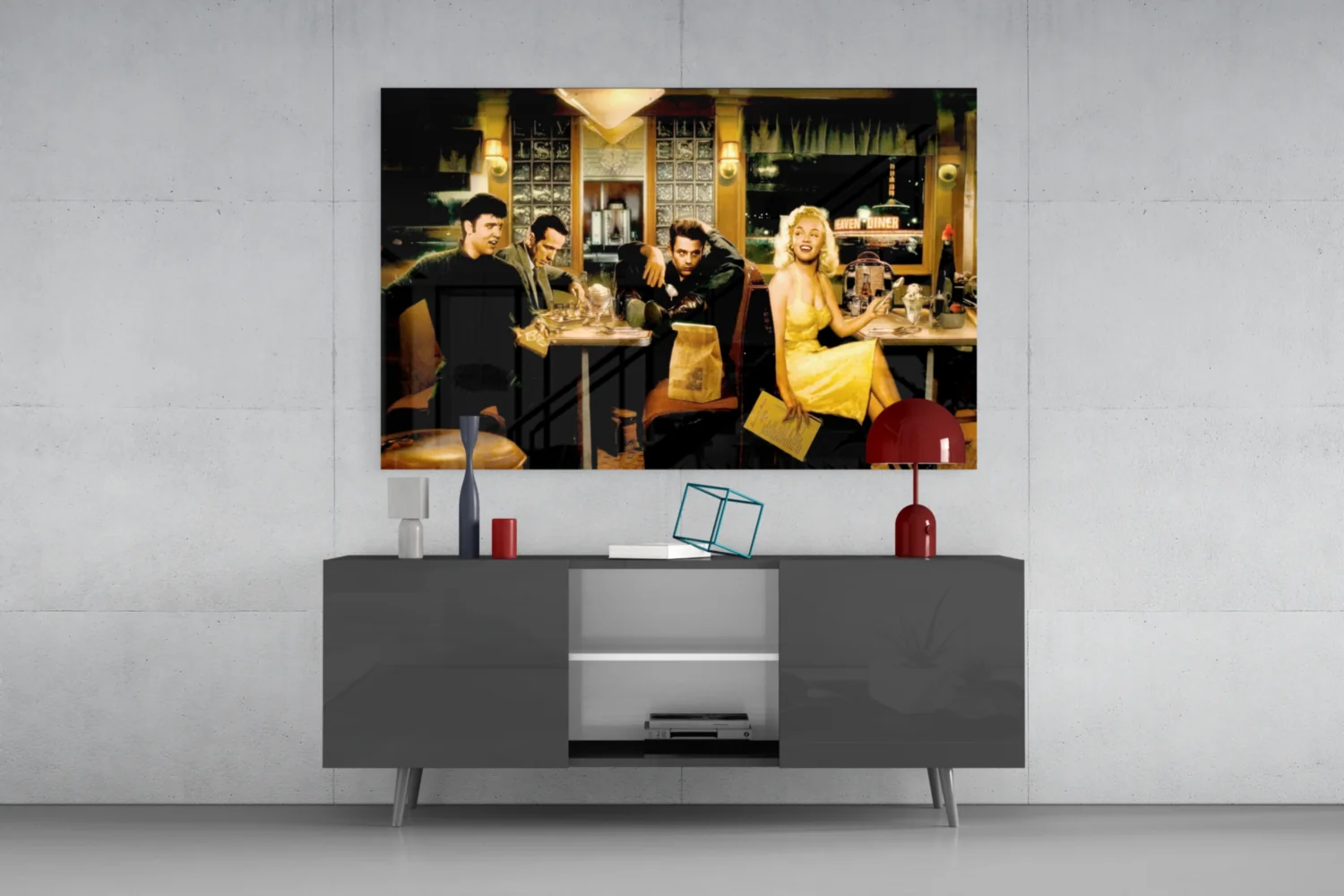 Retro Screen Icons Glass Wall Art - Image 8