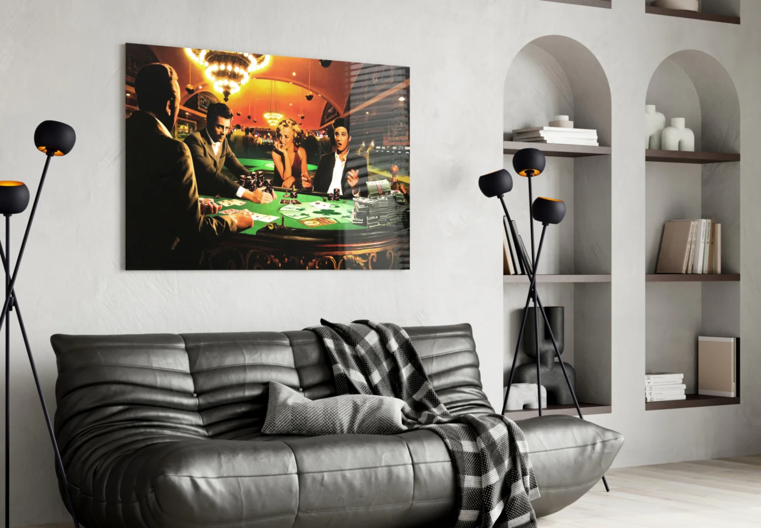 Retro Screen Icons Glass Wall Art - Image 4