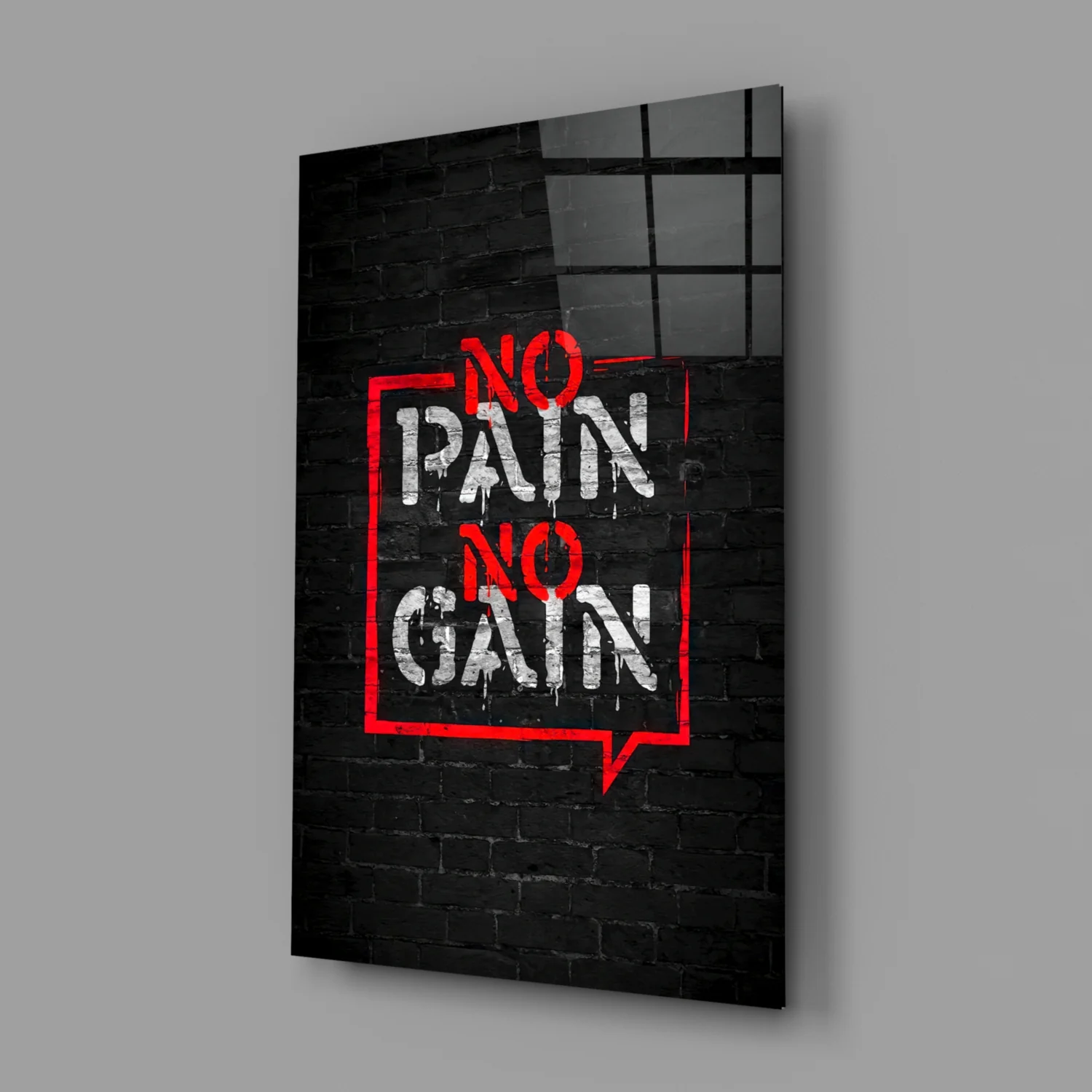 No Pain No Gain Glass Wall Art - Image 2