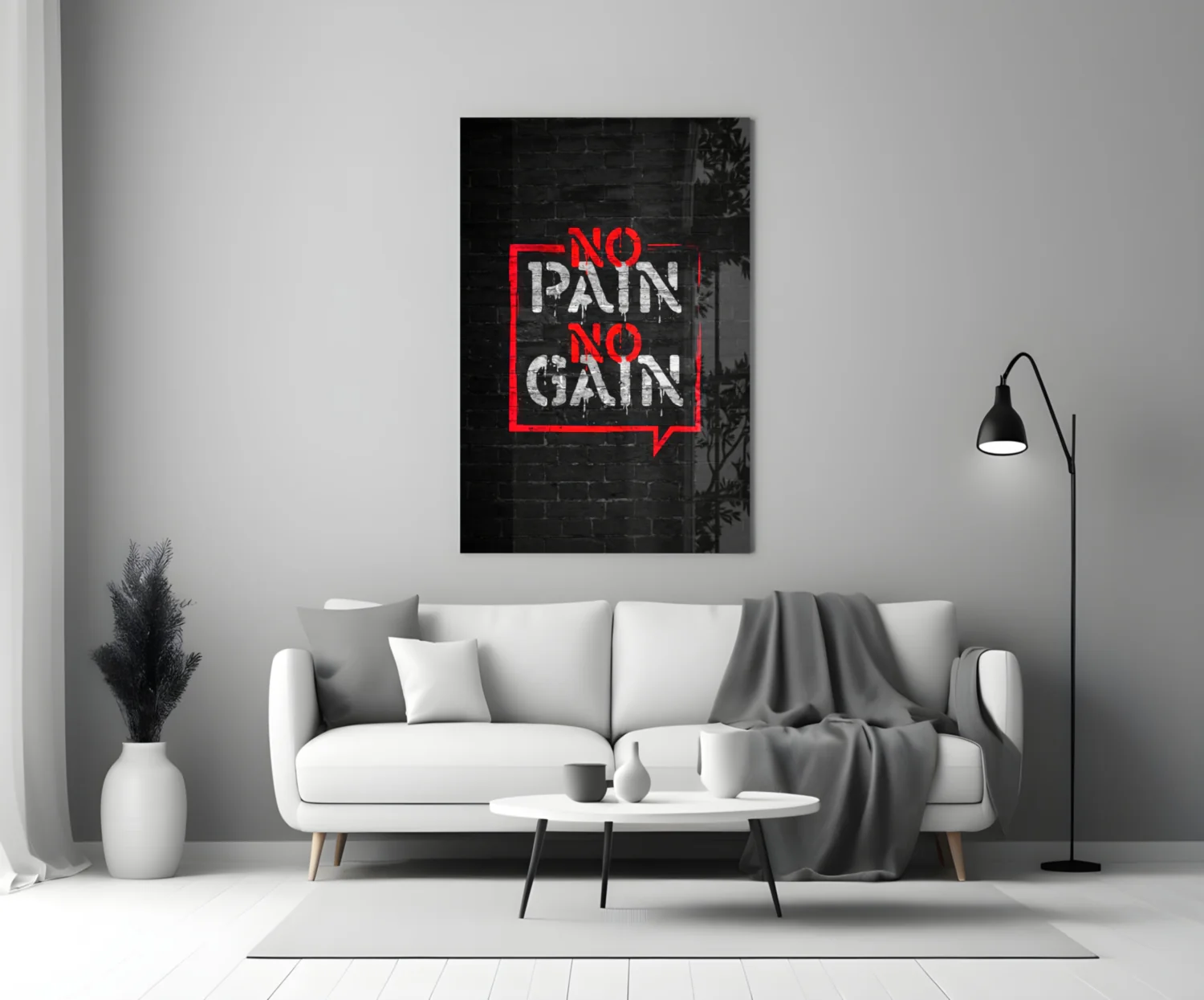 No Pain No Gain Glass Wall Art - Image 3