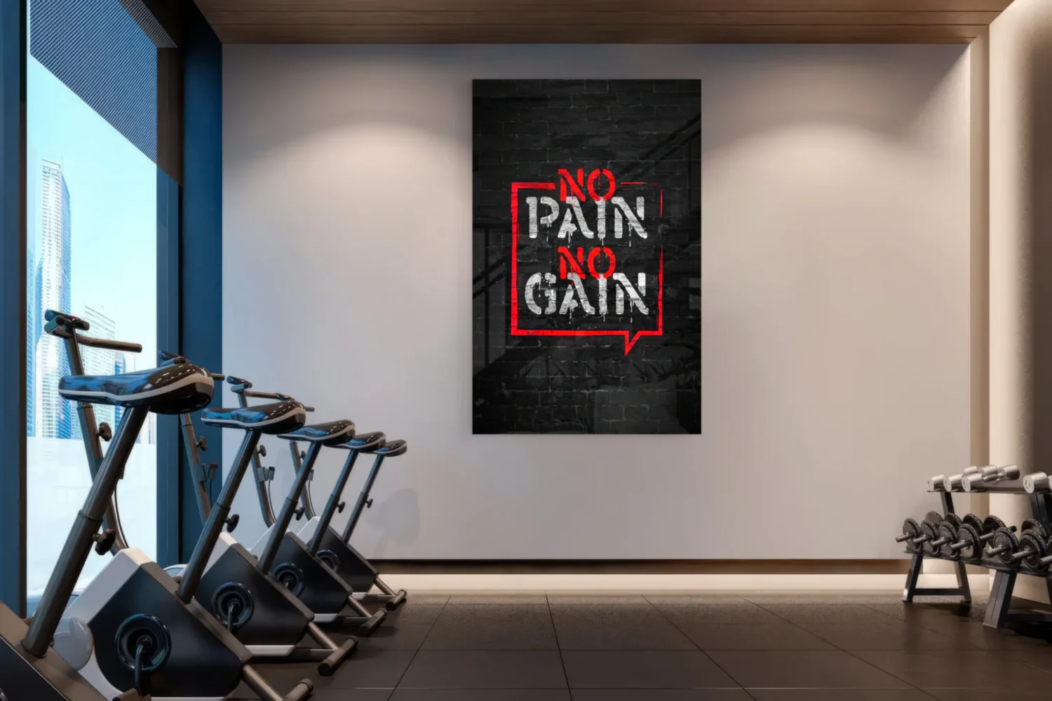 No Pain No Gain Glass Wall Art - Image 8