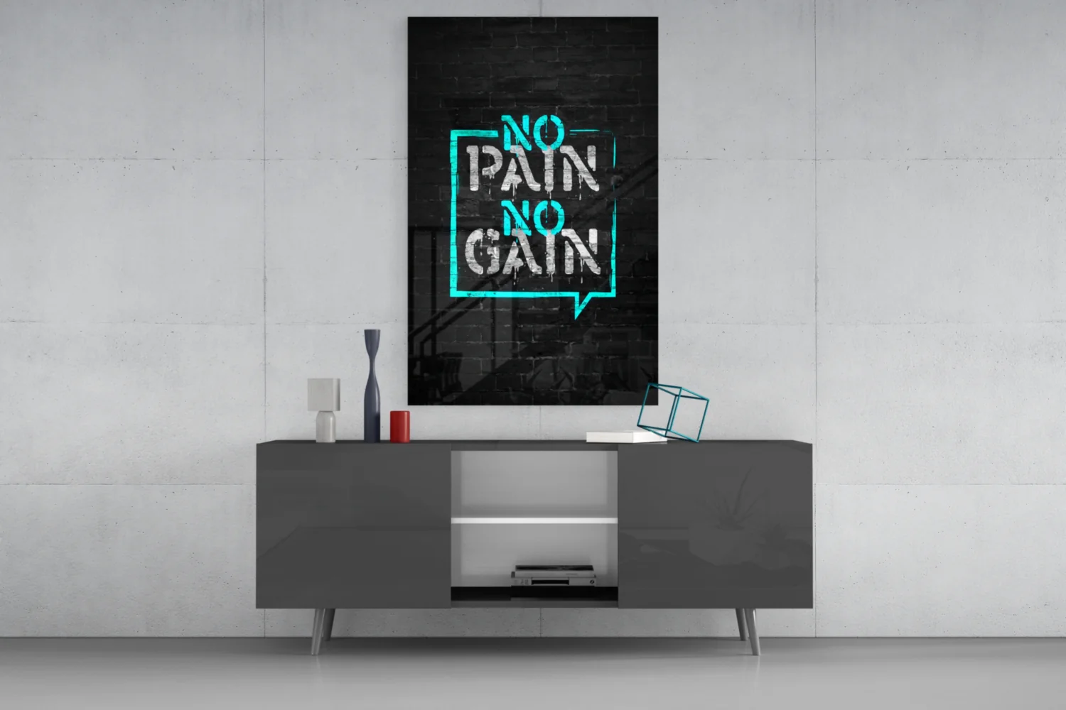 No Pain No Gain Glass Wall Art - Image 8