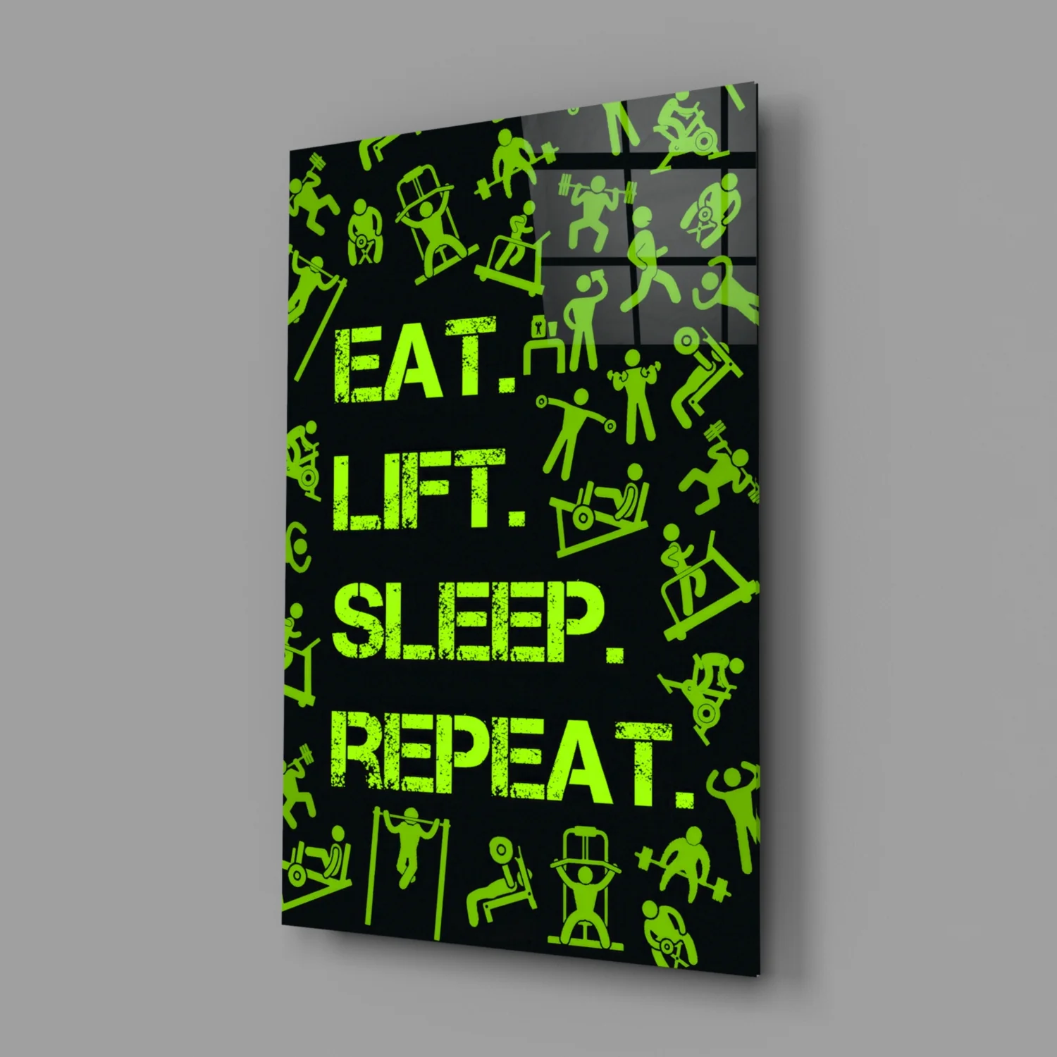 Eat, Lift, Sleep Glass Wall Art - Image 2