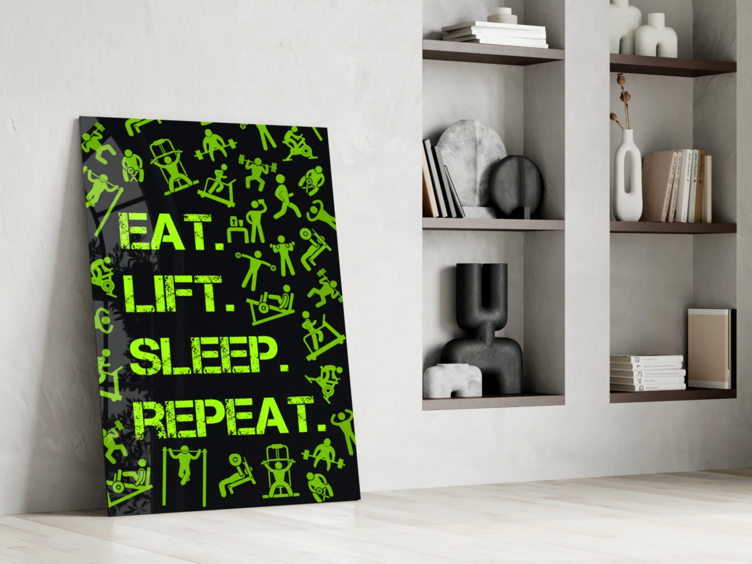 Eat, Lift, Sleep Glass Wall Art - Image 6