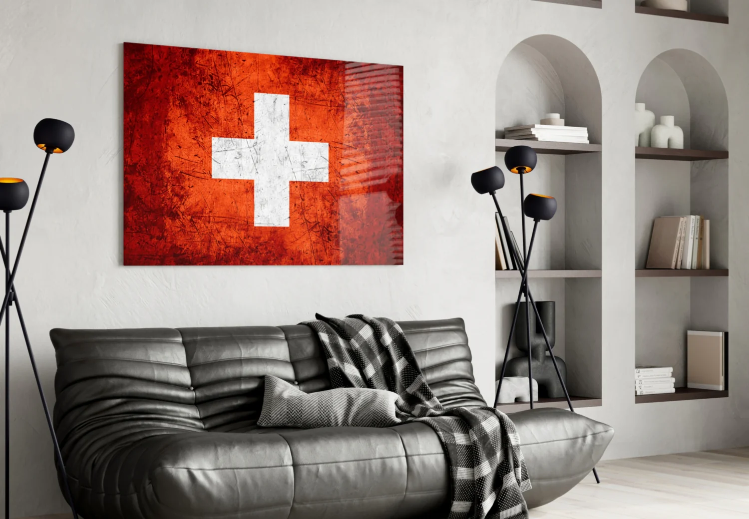 Flag of Switzerland Glass Wall Art - Image 4
