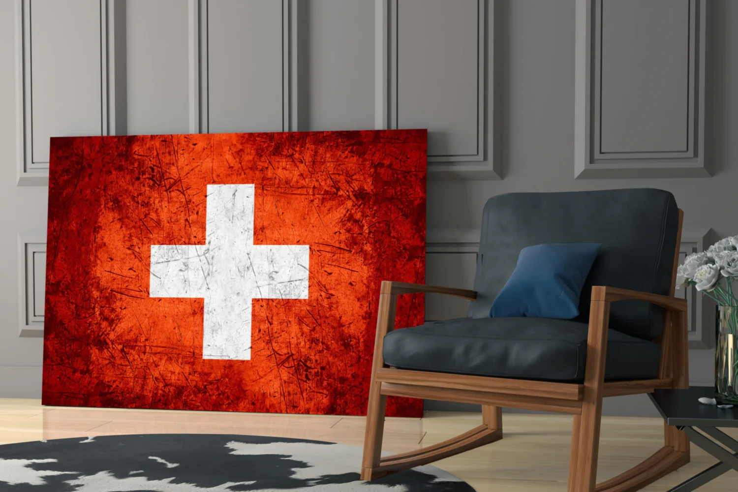 Flag of Switzerland Glass Wall Art - Image 6