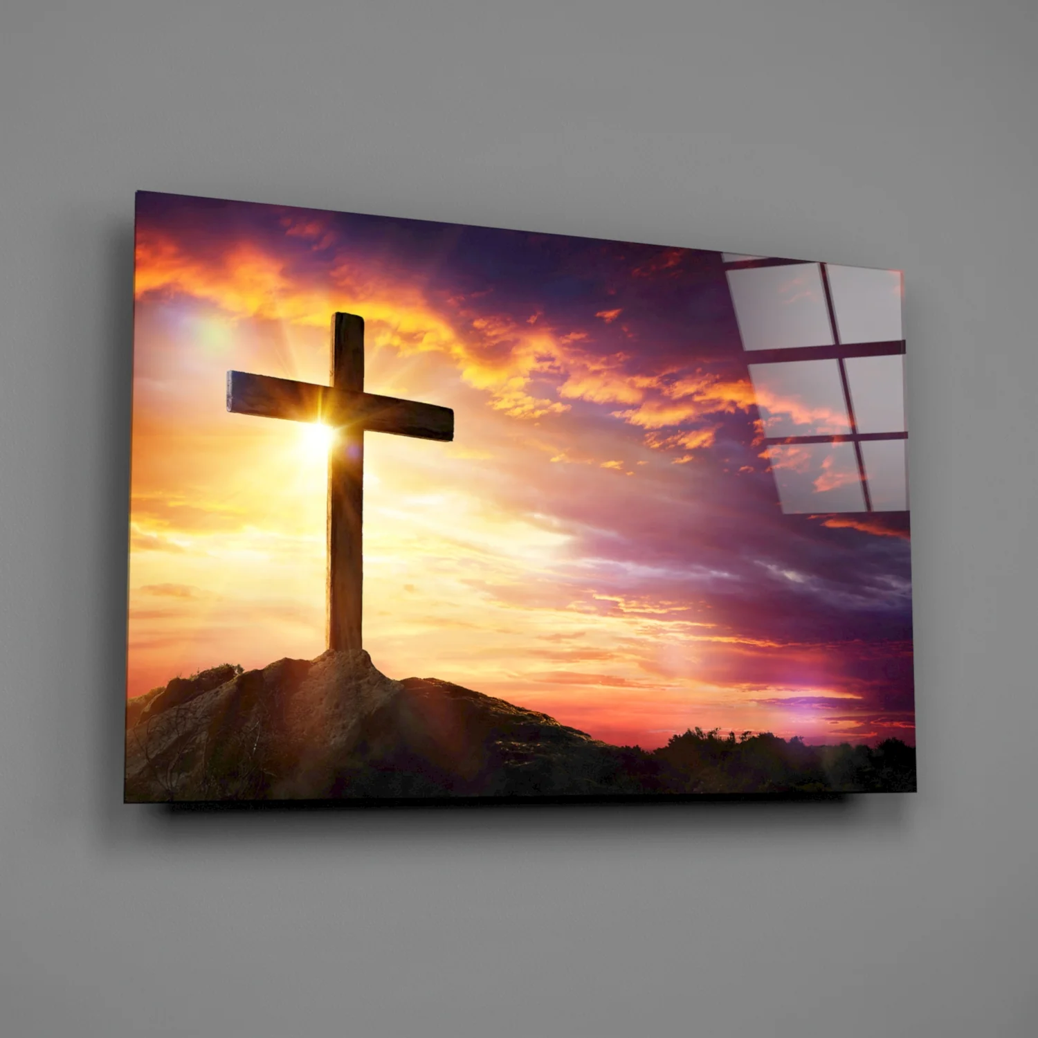 Cross Glass Wall Art - Image 2