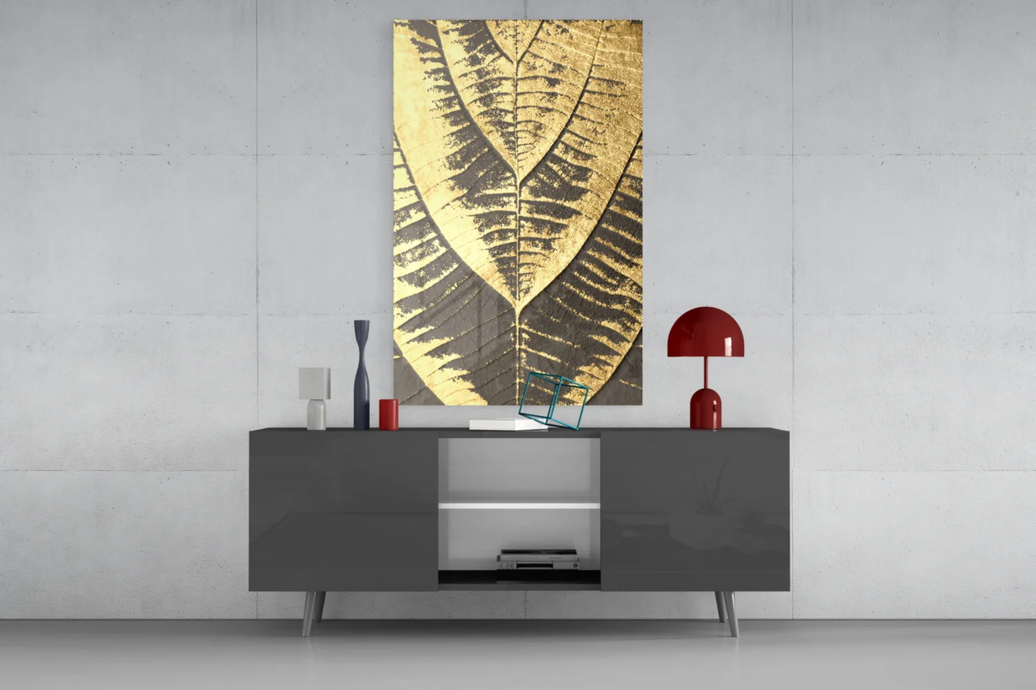 Golden Leaf Glass Wall Art - Image 8