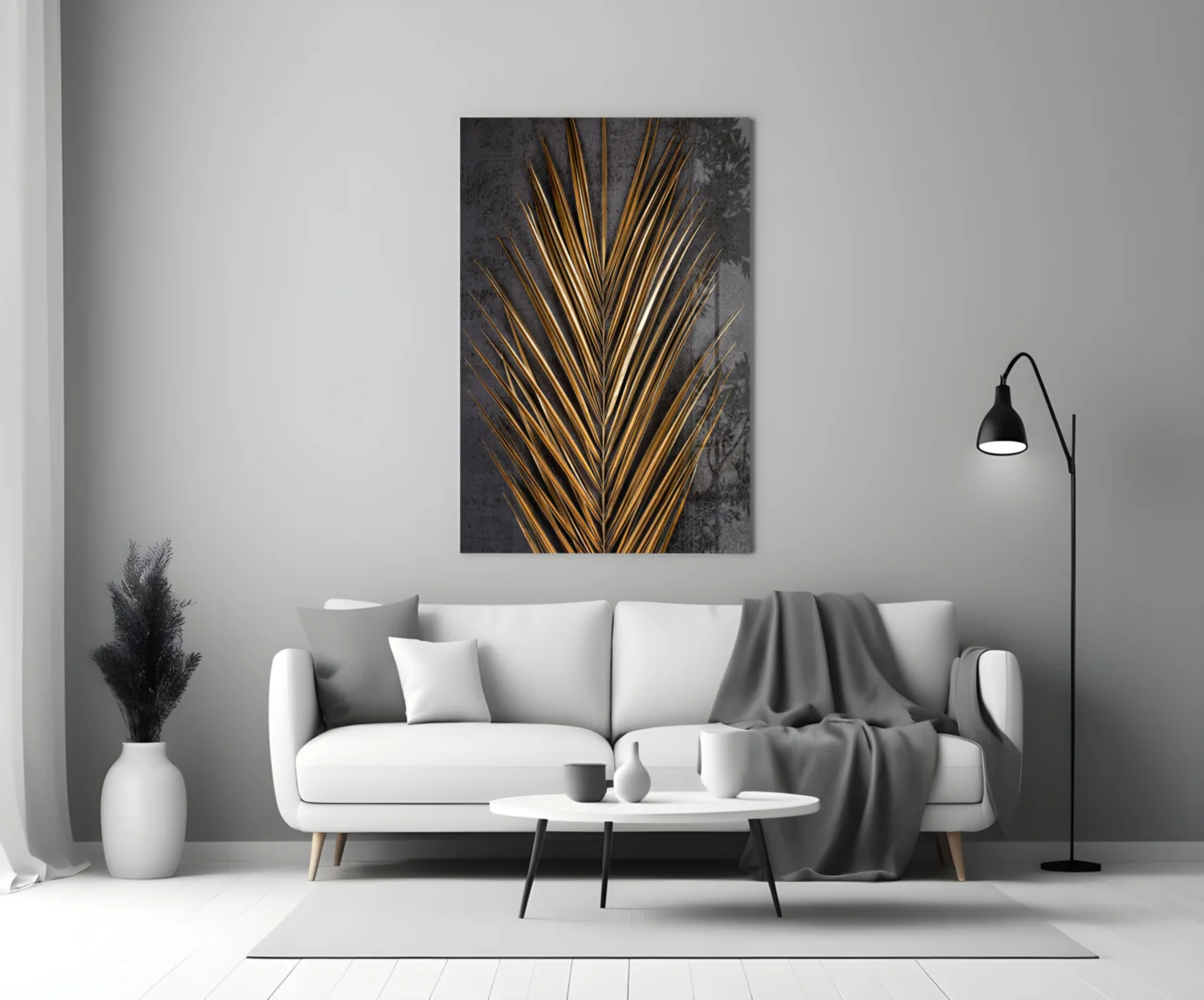 Areca Bunch Glass Wall Art - Image 3
