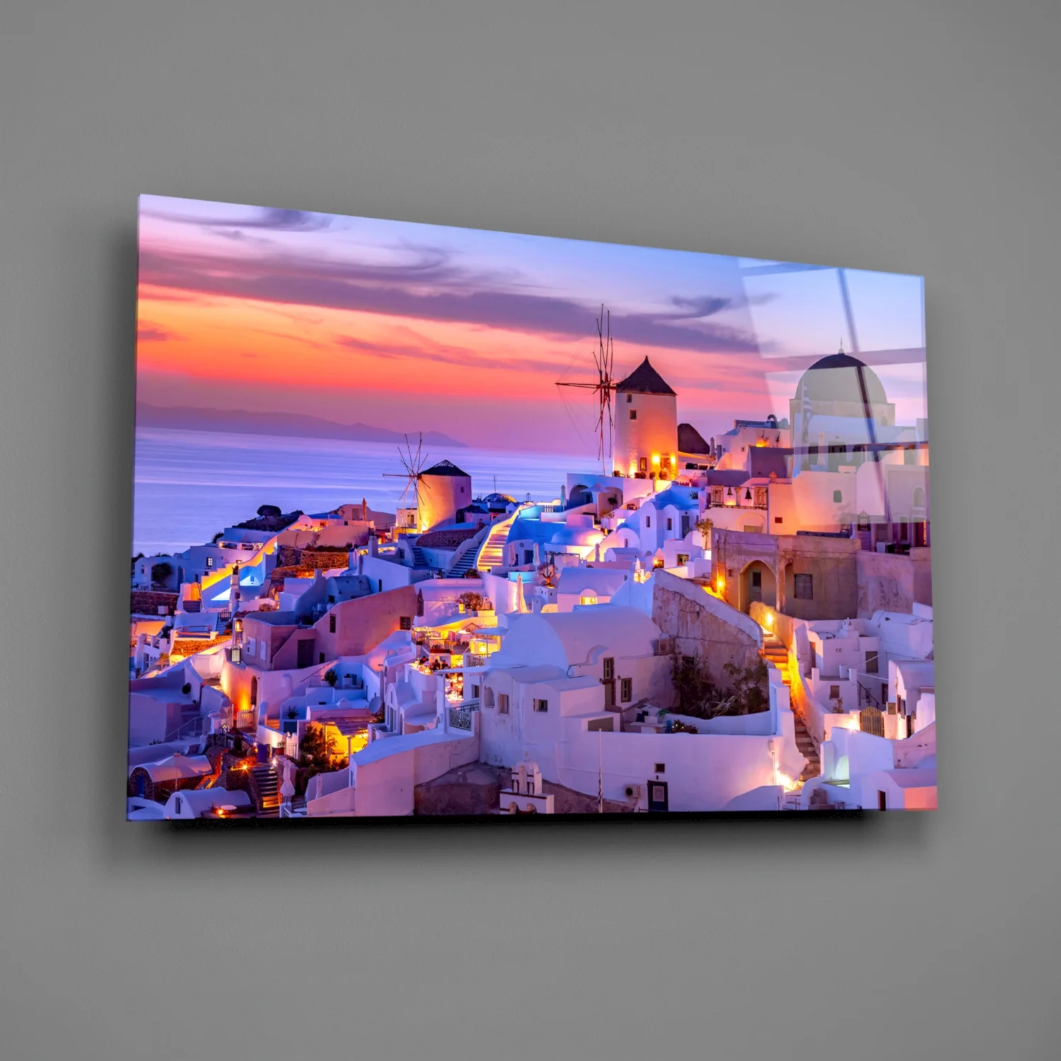 Santorini Glass Wall Art - Image 2