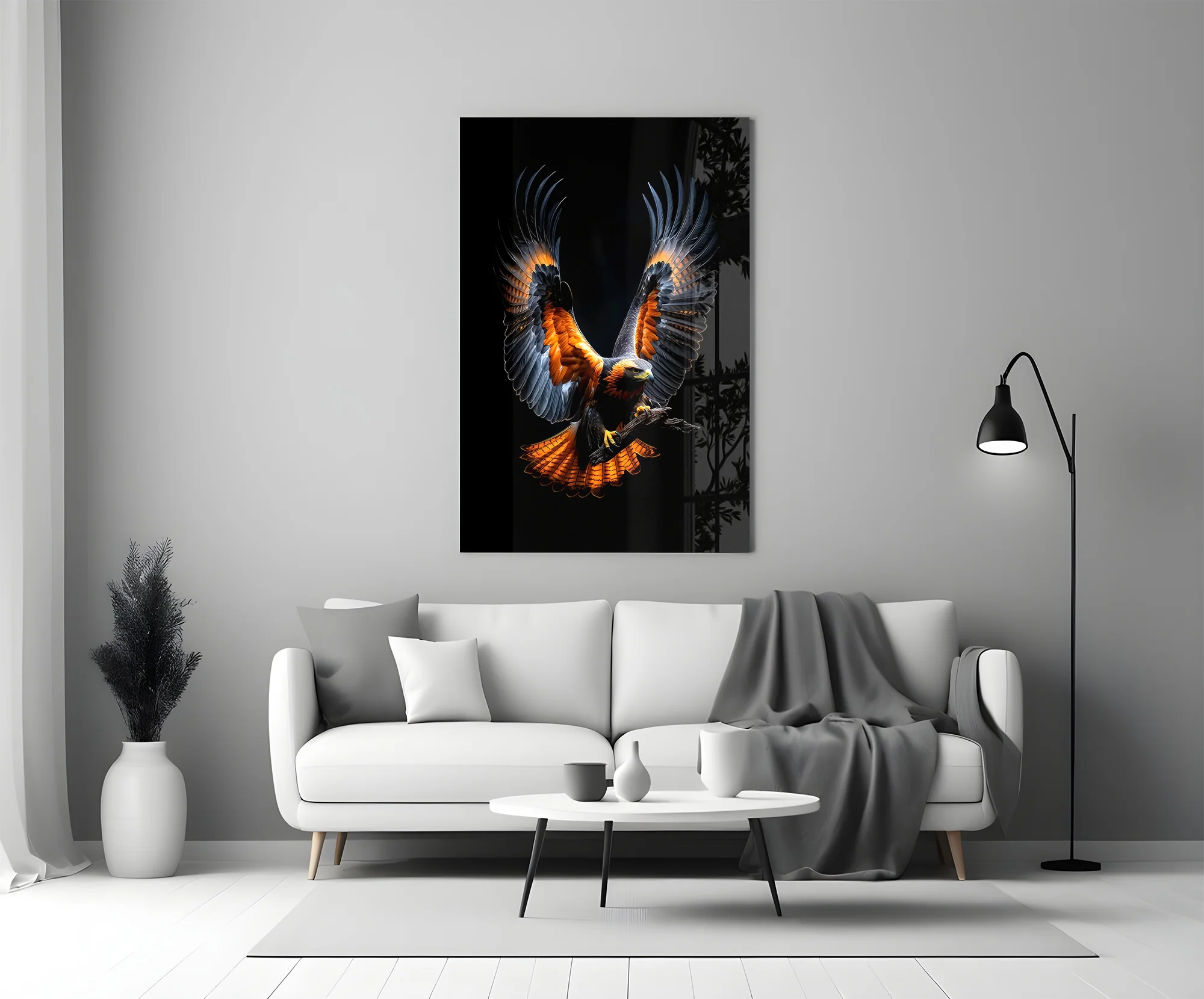 Eagle in Flight Glass Wall Art - Image 5